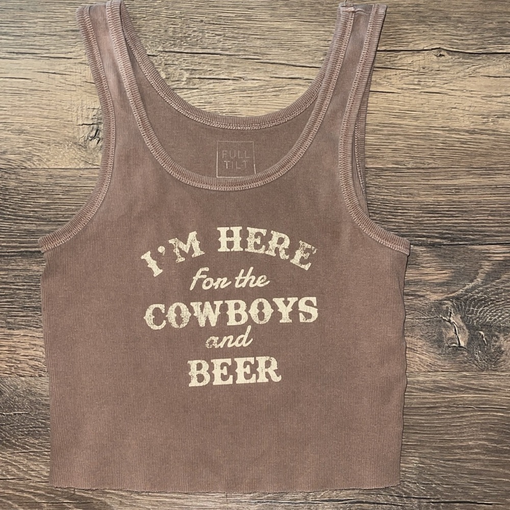 Cowboys & Beer crop top (L)